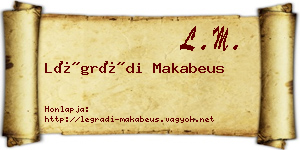 Légrádi Makabeus névjegykártya